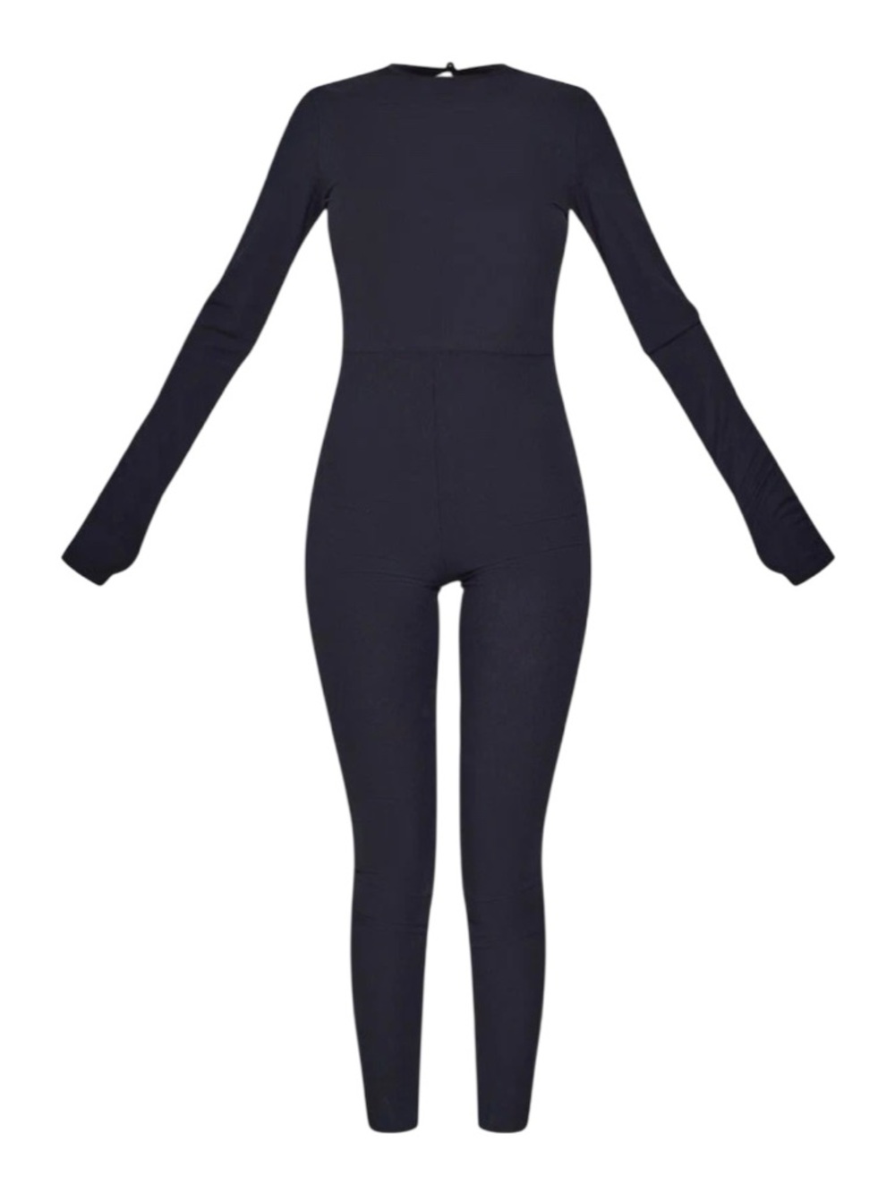 PrettyLittleThing Ribbed Jumpsuit Size 16 Long Sleeve Stretch NWT